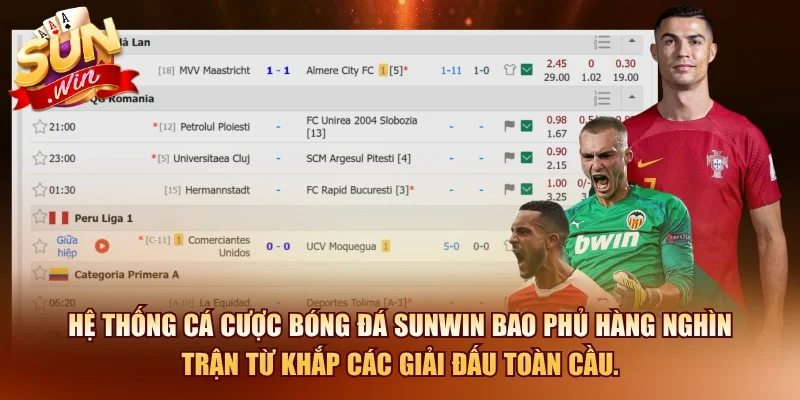 Hệ thống cá cược bóng đá SUNWIN bao phủ hàng nghìn trận từ khắp các giải đấu toàn cầu.