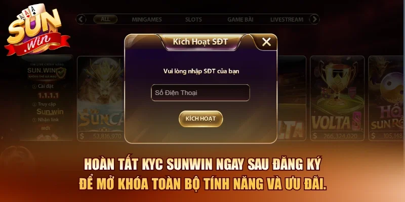 Hoàn tất KYC SUNWIN ngay sau đăng ký để mở khóa toàn bộ tính năng và ưu đãi.
